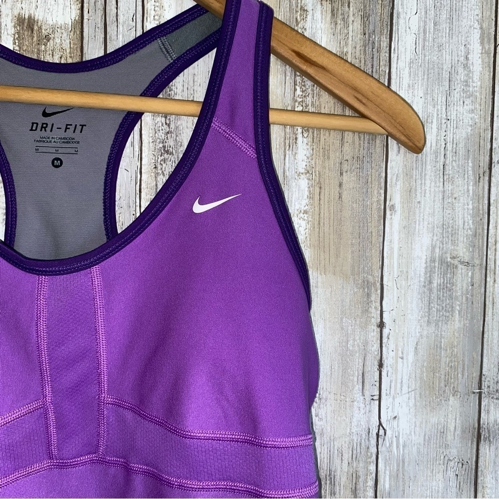 Nike Purple Fitted Tank W/ Built In Bra - Picture 2 of 6